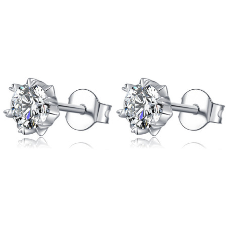 Snow flake  0.5ct Moissanite Gold plated silver Stud Earrings
