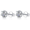 Snow flake  0.5ct Moissanite Gold plated silver Stud Earrings