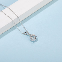 D color  6.5mm Moissanite Gold plated Pendant chain
