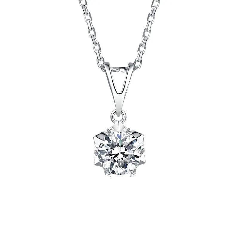 D өнгө 6.5 мм моиссанит алмаз алтаар бүрсэн зүүлт