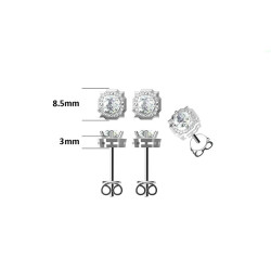 Square  0.5ct Moissanite Gold plated silver Stud Earrings