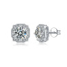 Square  0.5ct Moissanite Gold plated silver Stud Earrings