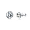 D color 4 claws  0.5 mm Moissanite Gold plated Stud Earrings