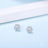 D color 4 claws  0.5 mm Moissanite Gold plated Stud Earrings