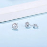 D color 4 claws  0.5 mm Moissanite Gold plated Stud Earrings