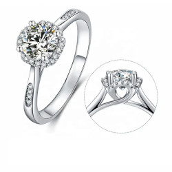 D color 4 claws  1 ct Moissanite Gold plated Ring