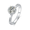 D color 4 claws  1 ct Moissanite Gold plated Ring