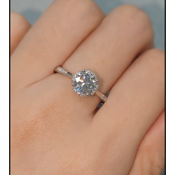 D өнгө 6.5 мм моиссанит алтаар бүрсэн бөгж