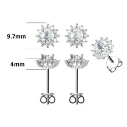 Sun flower  D color  Moissanite Gold plated Earrings