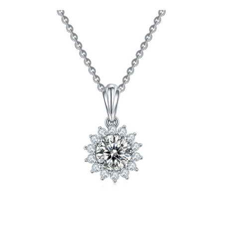 Sun flower  D color  Moissanite Gold plated Pendant