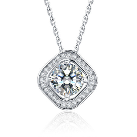 Round brilliant cut Moissanite Gold plated Pendant
