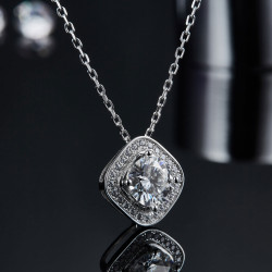Round brilliant cut Moissanite Gold plated Pendant