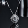Round brilliant cut Moissanite Gold plated Pendant