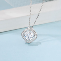 Round brilliant cut Moissanite Gold plated Pendant