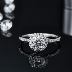 1ct  Moissanite Diamond Gold plated Engagement Ring