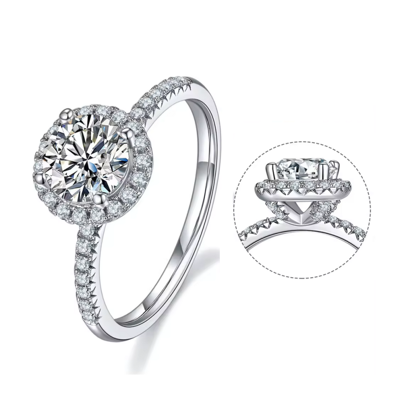 1ct  Moissanite Diamond Gold plated Engagement Ring