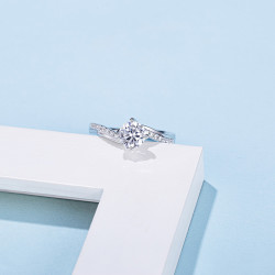 6.5mm Moissanite Diamond Gold plated Engagement Ring