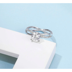 Engagement Ring 6.5mm  1ct  Moissanite Diamond Gold plated