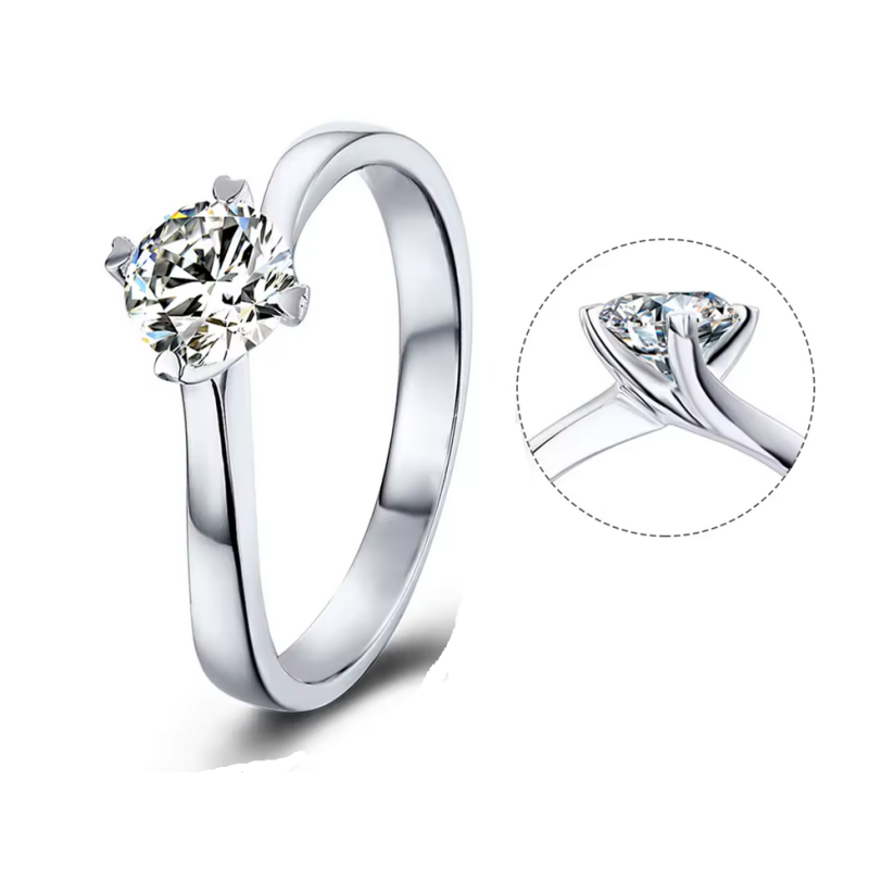 0.5ct Moissanite Diamond D color Gold plated wedding  ring