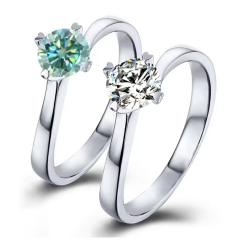 0.5ct моиссанит алмаз D өнгөгүй алтаар бүрсэн бөгж