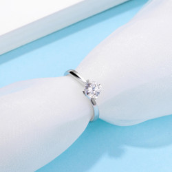 0.5ct моиссанит алмаз D өнгөгүй алтаар бүрсэн бөгж