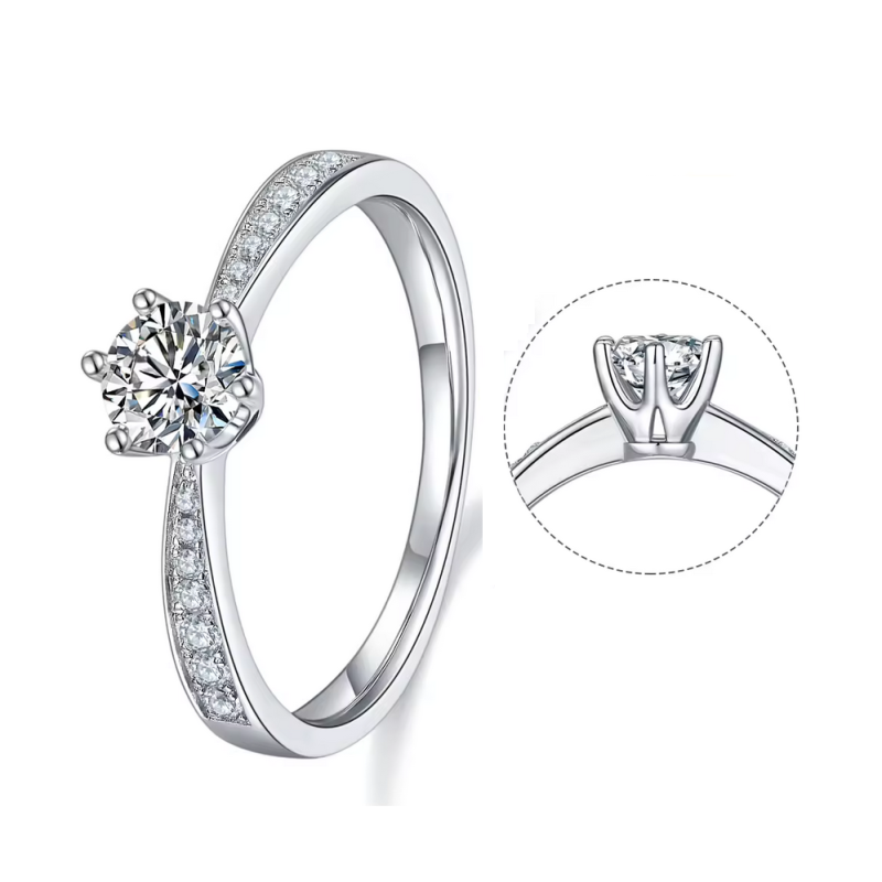 5mm  Moissanite Diamond Gold plated wedding  ring