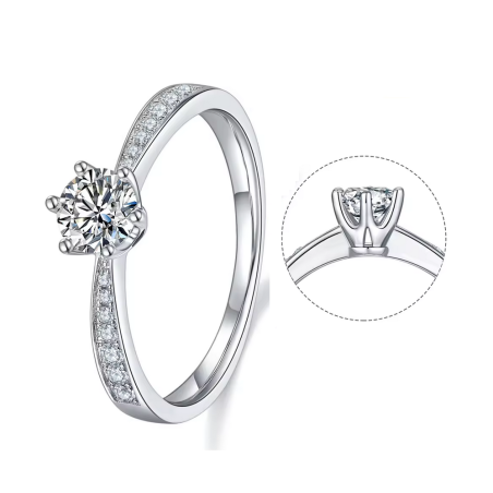 5mm  Moissanite Diamond Gold plated wedding  ring