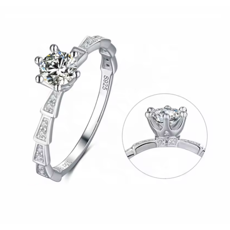 5.0mm Moissanite Diamond Gold plated wedding  ring