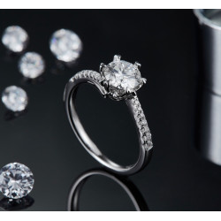 6.5mm 1ct Moissanite Diamond Gold plated wedding  ring