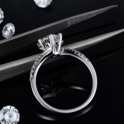 6.5mm 1ct Moissanite Diamond Gold plated wedding  ring