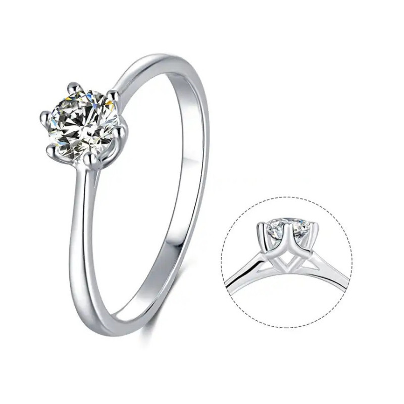 Moissanite Diamond 0.5ct Gold plated wedding ring