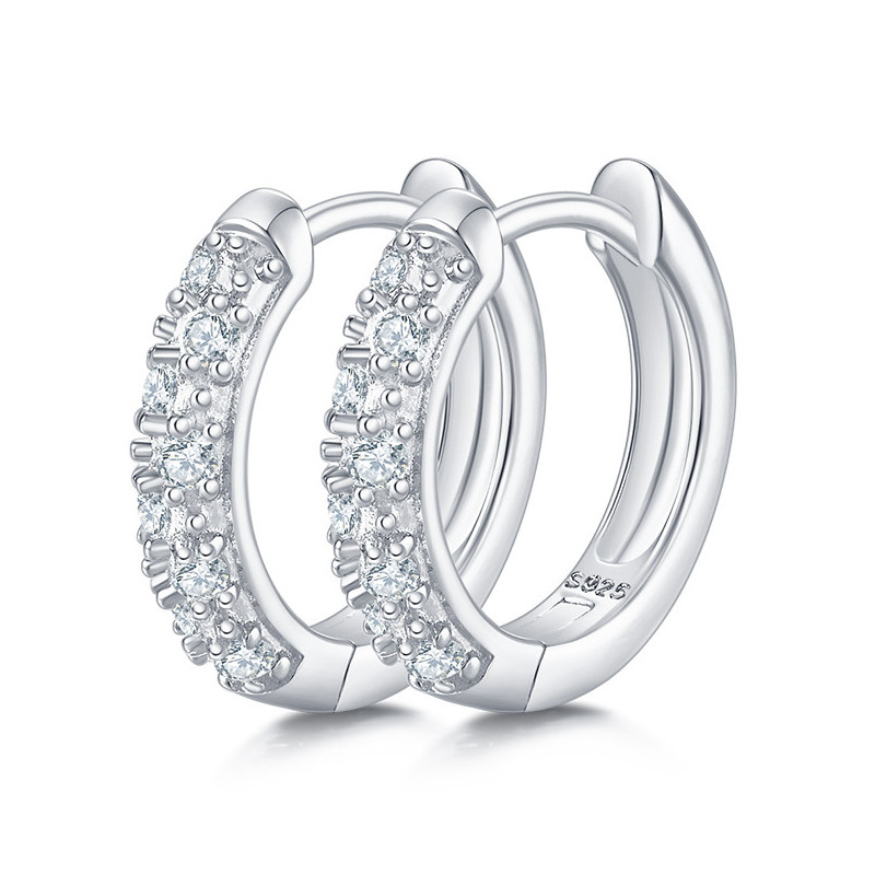 Cirle Moissanite Earrings Hoop Earrings