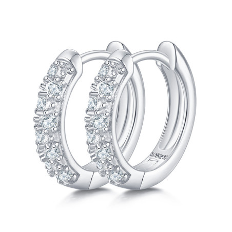 Cirle Moissanite Earrings Hoop Earrings