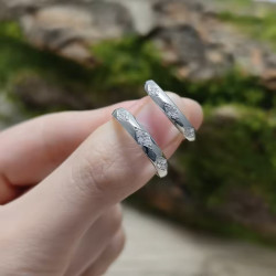 18K white Gold plated  Moissanite diamond Couple Rings