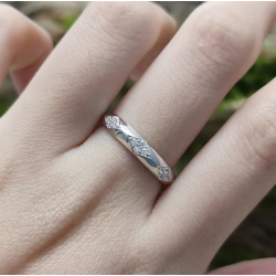 18K white Gold plated  Moissanite diamond Couple Rings