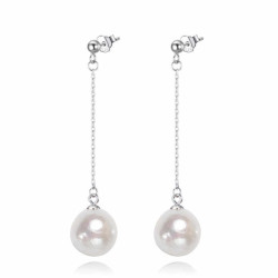 11mm  Baroque 925 Sterling Silver Chain Earrings