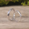 Couple 18K white Gold plated  Moissanite diamond Rings