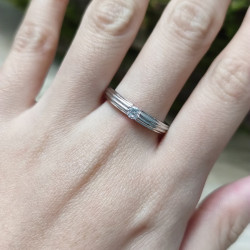 Couple 18K white Gold plated  Moissanite diamond Rings