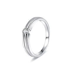 Couple 18K white Gold plated  Moissanite diamond Rings