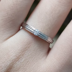 Couple 18K white Gold plated  Moissanite diamond Rings
