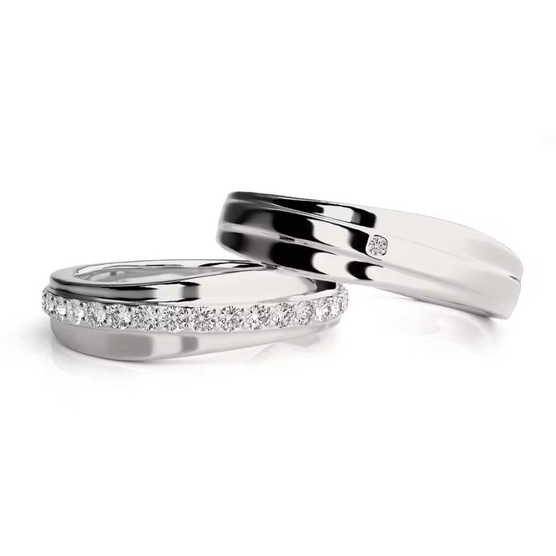 Couple Rings Collection 18K white Gold plated Moissanite diamond Couple Rings Collection 18K white Gold plated Moissanite diamond