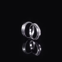 Couple Rings Collection 18K white Gold plated  Moissanite diamond