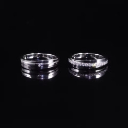 Couple Rings Collection 18K white Gold plated  Moissanite diamond