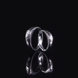 18K white Gold plated Moissanite diamond Couple Rings