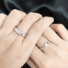Promise Band Couples Engagement  Moissanit diamond 18K gold plated Silver ring