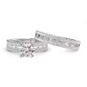 Luxury Bands Moissanite Diamond Couple Rings 18K white Gold plated