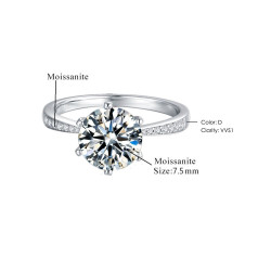 14К цул цагаан алт жинхэнэ моиссанит алмазан сүйн бөгж