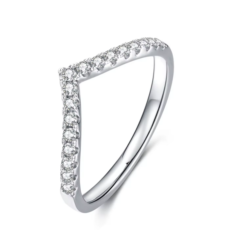 14K Solid White gold Original Moissanite Diamond Wedding Band Ring