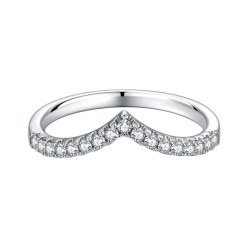 14K Solid White gold Original Moissanite Diamond Wedding Band Ring