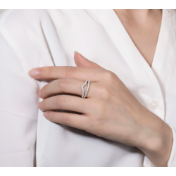 14К цул цагаан алт жинхэнэ моиссанит алмазан хуримын бөгж